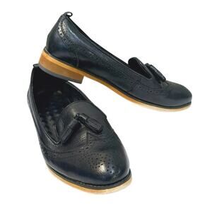Mona Flying Women's Leather Tassel Loafer Slip-on Wingtip Brogue Shoes Size 41
